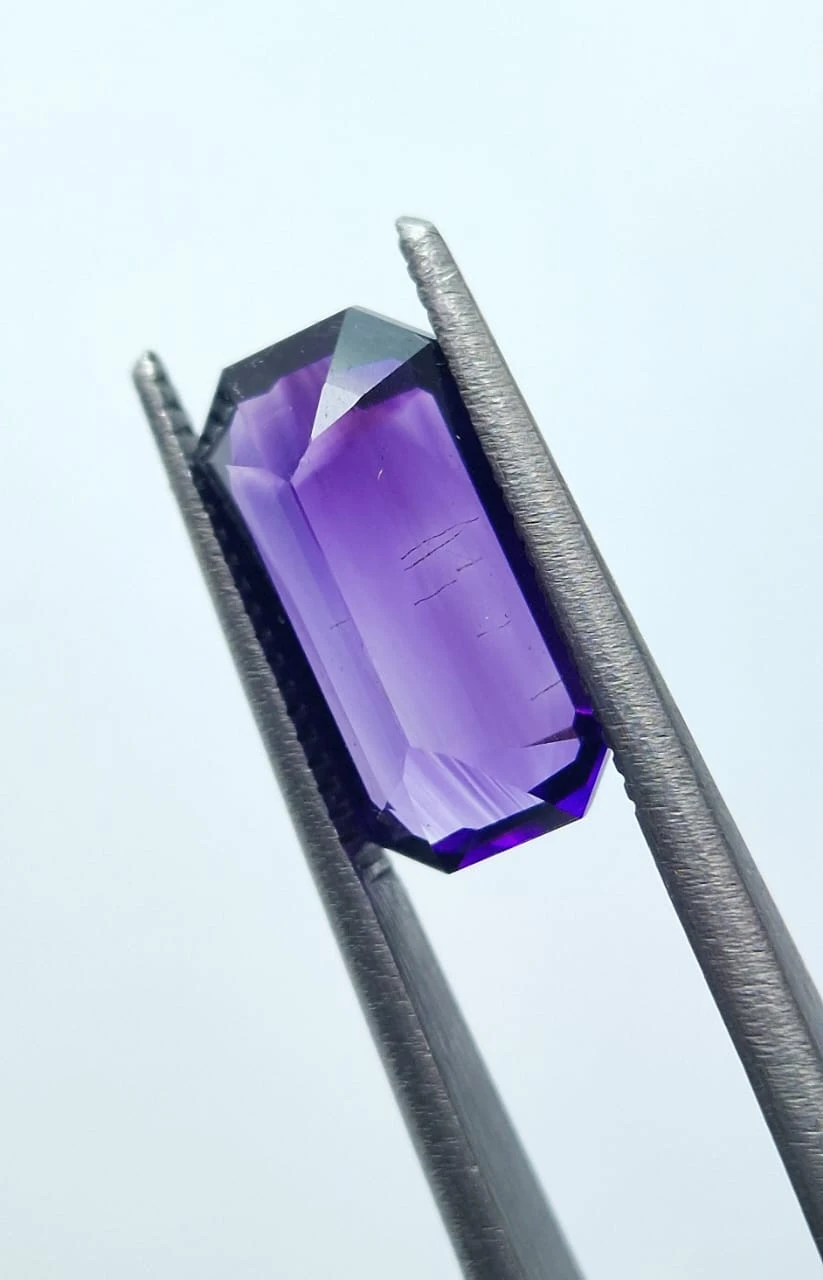 3ct Natural Purple Amethyst Emerald Cut loose from Nigeria — view 4